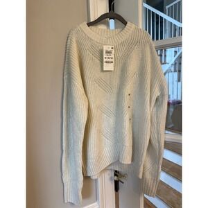 Epic Threads Girls Angel White Shaker Knit Metallic Sweater Size M 10/12 NEW